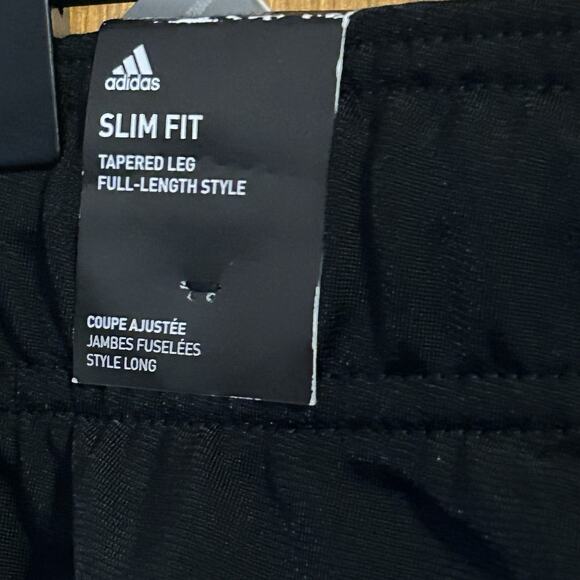Adidas Women’s Slim Fit Full Length Tapered Leg Track Pants Size Small Black - Picture 9 of 9